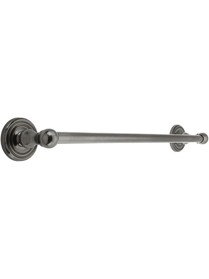 18 inch Brass Towel Bar with Classic Rosettes in Antique Pewter.